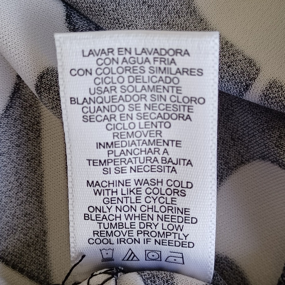 Narciso Rodriguez for DesigNation Black White Scroll Print Asymmetrical Top M - Picture 10 of 10
